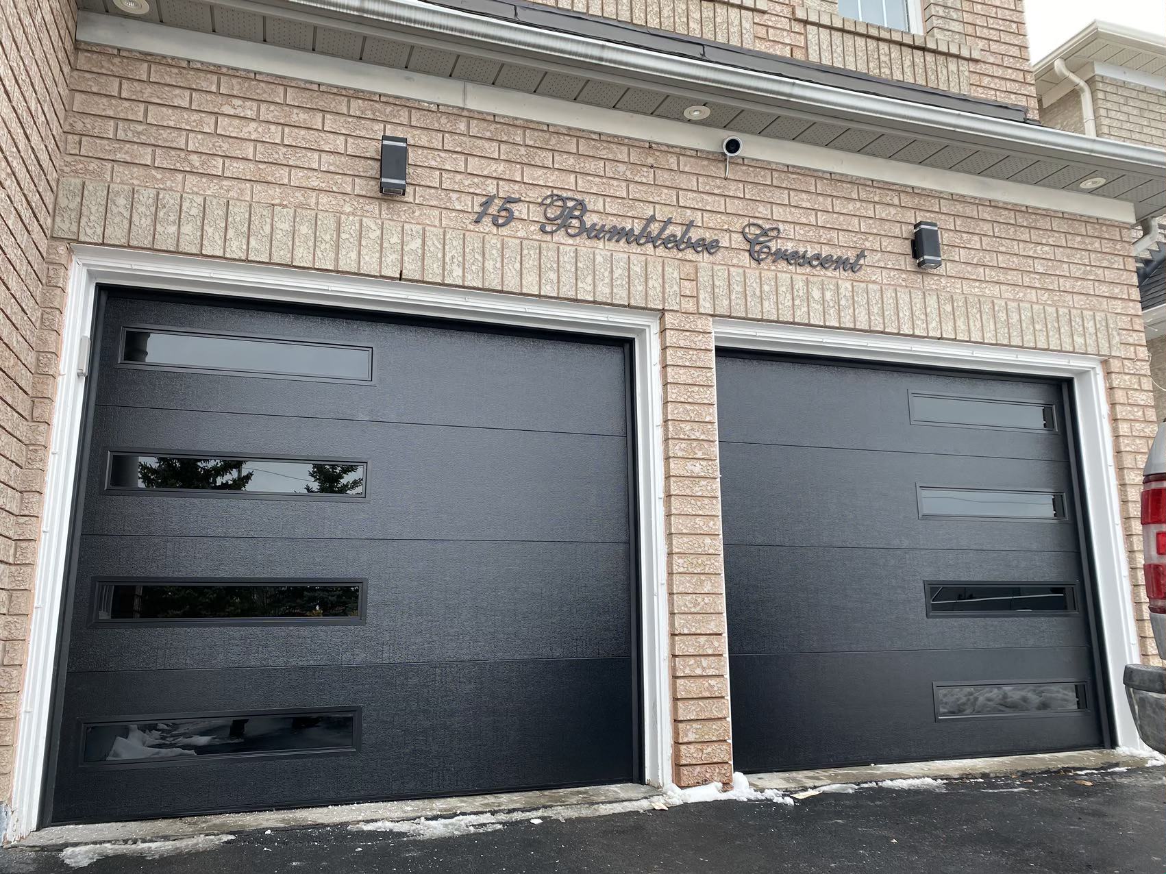 Slim Windows Black Tinted Garage Doors - Garage Door Beasts