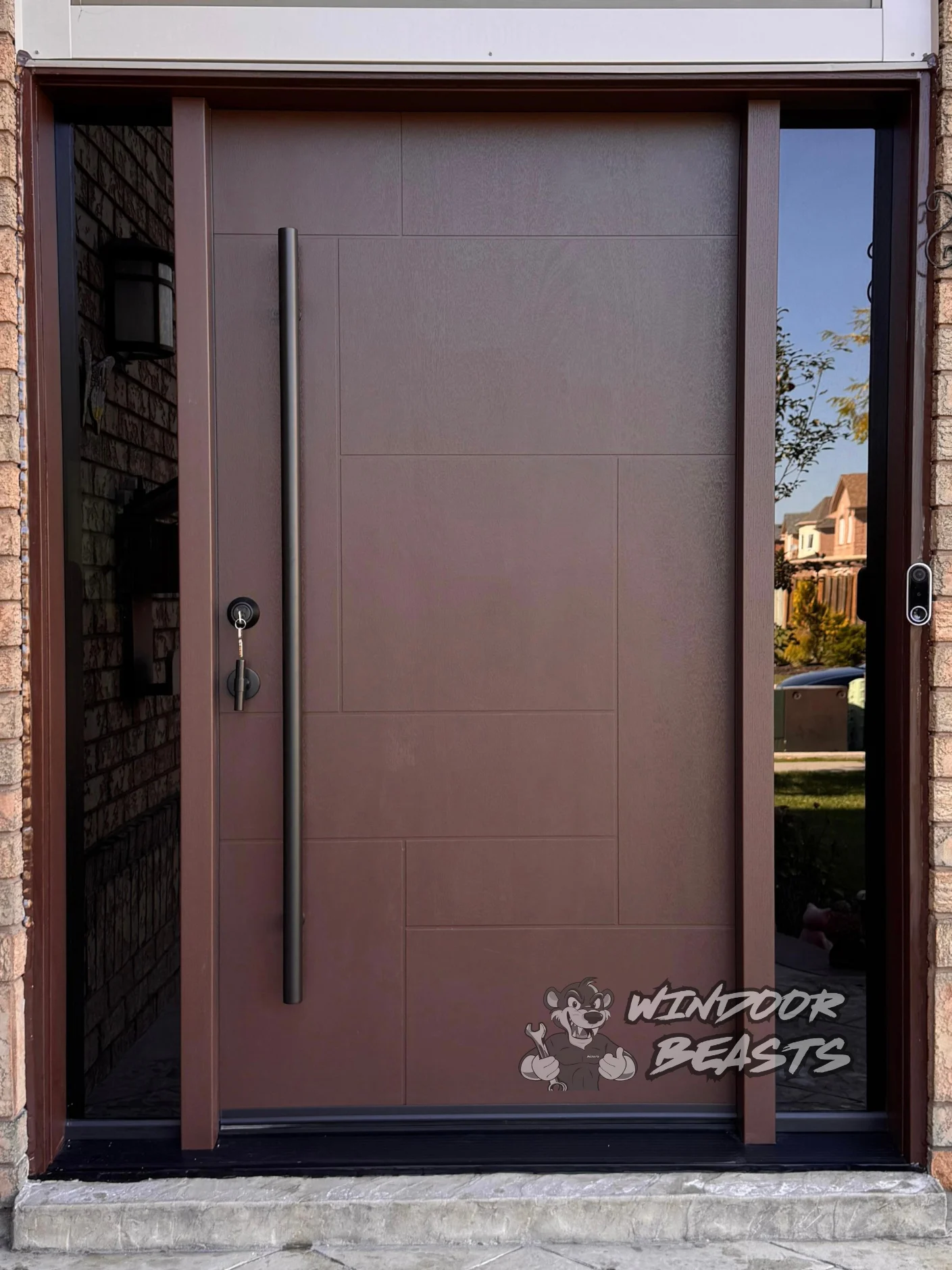 Brown Fibreglass Entry Door Installation in Toronto