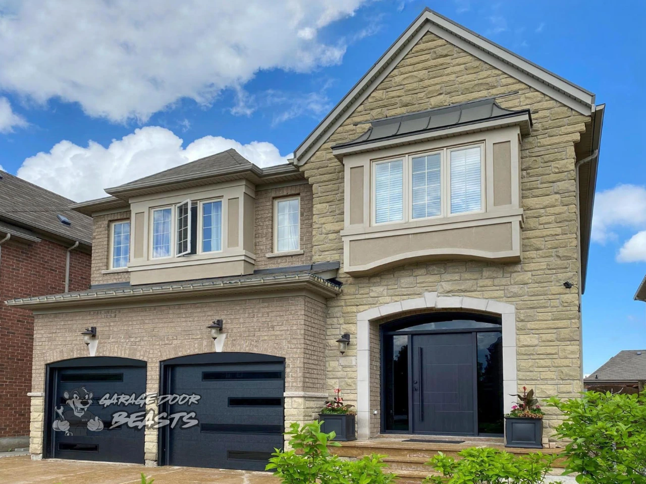 Modern Black Garage Door Installation