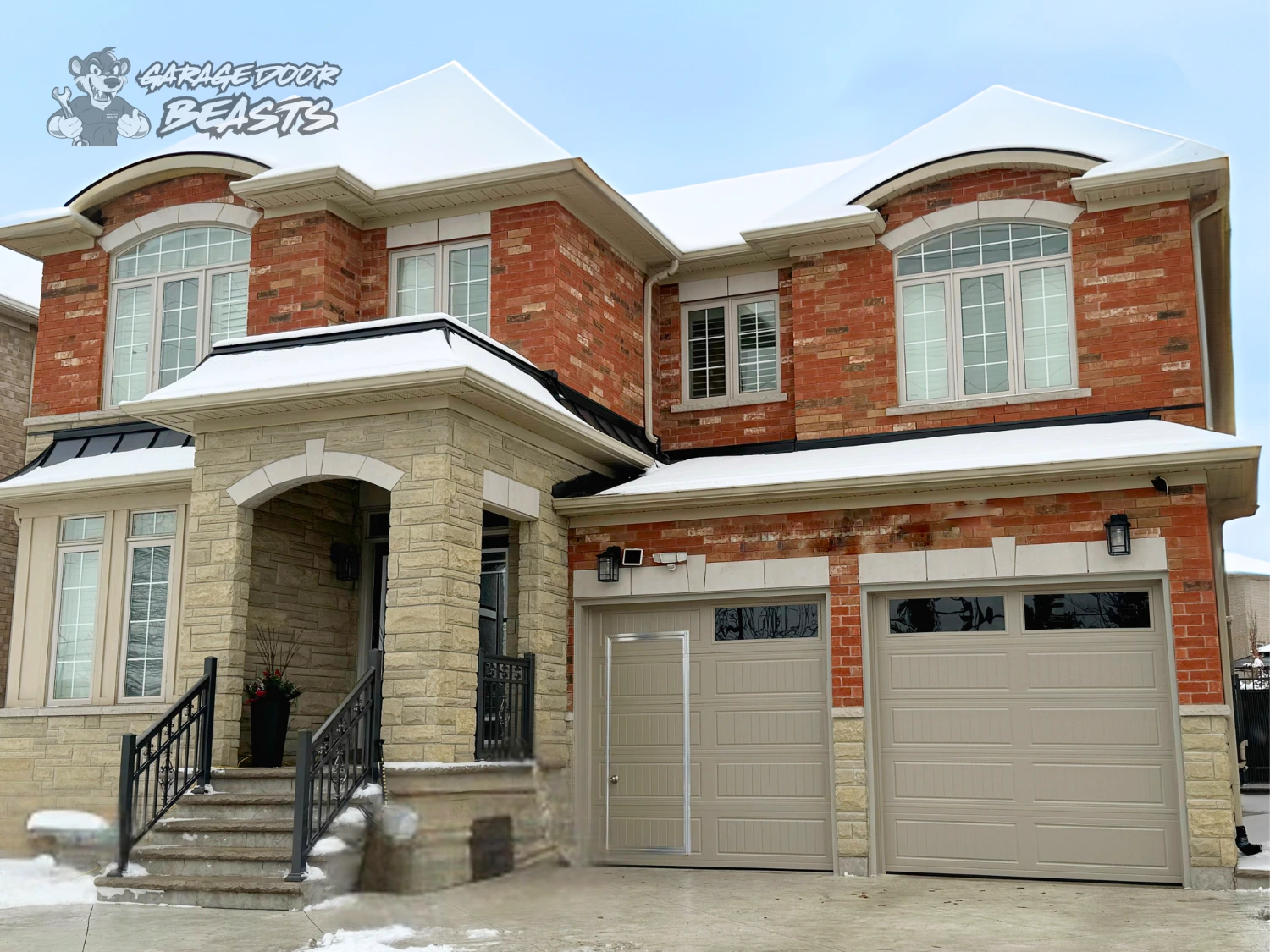 Carriage House Garage Door Beasts - Garage Door with Walkthrough Door