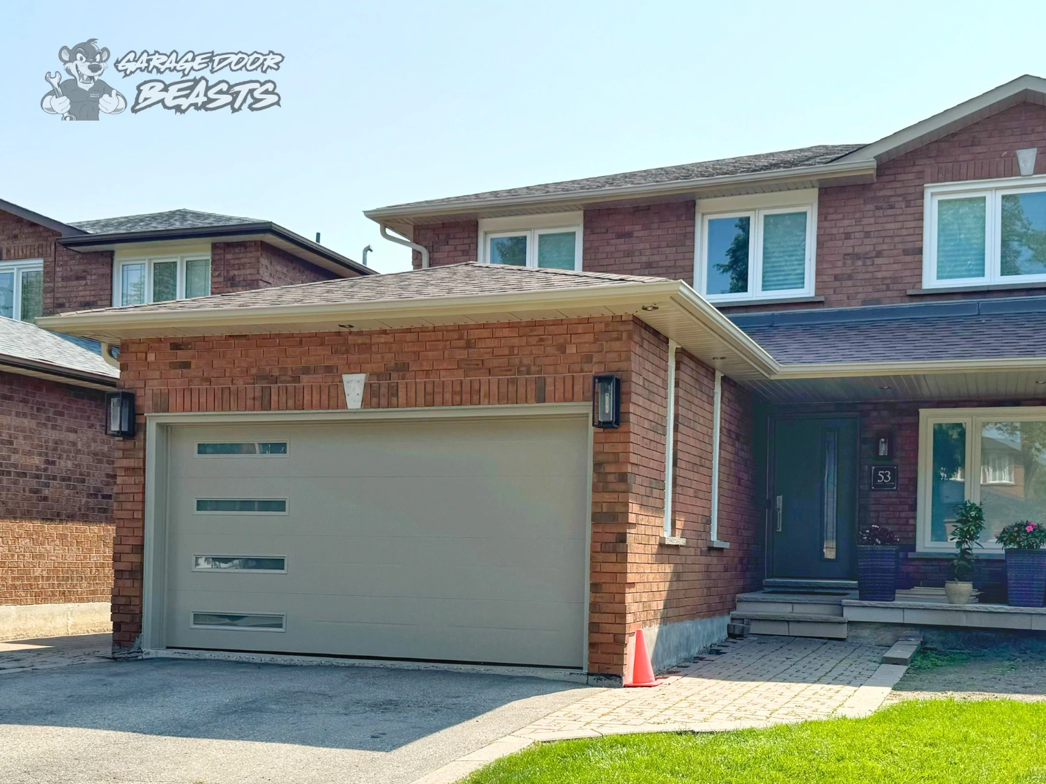 Vog Style Garage Doors with Slim Frosted Windows
