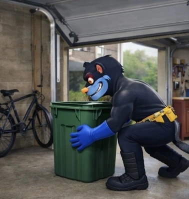 Step 1: Clear the area near the garage door sensors by moving bins away from the track