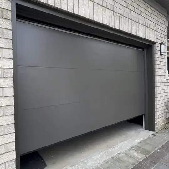 New garage door gliding smoothly and quietly closed